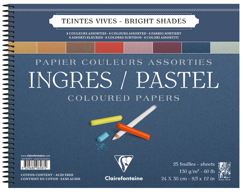 Clairefontaine Pastelmat - Pastel Card Pad - 360g White (Ref 3) - 24 x 30cm