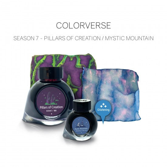 Colorverse Ink -Season 7 - Eye On The Universe -  Pillars of Creation (65ml) and  Mystic Mountain (glistening) (15ml)- 2 Bottle Set, Dye-based, Nontoxic