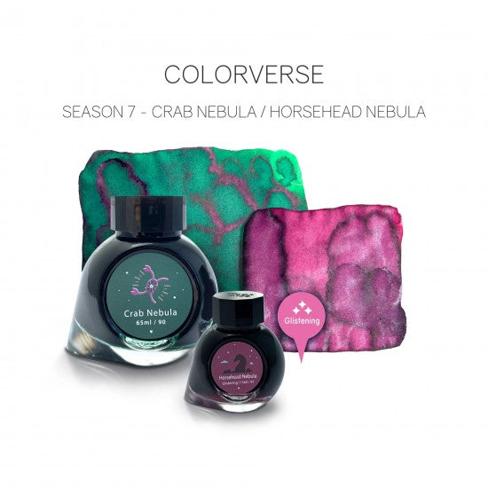 Colorverse Ink -Season 7 - Eye On The Universe - Crab Nebula (65ml) and Horsehead Nebula (glistening) (15ml)- 2 Bottle Set, Dye-based, Nontoxic