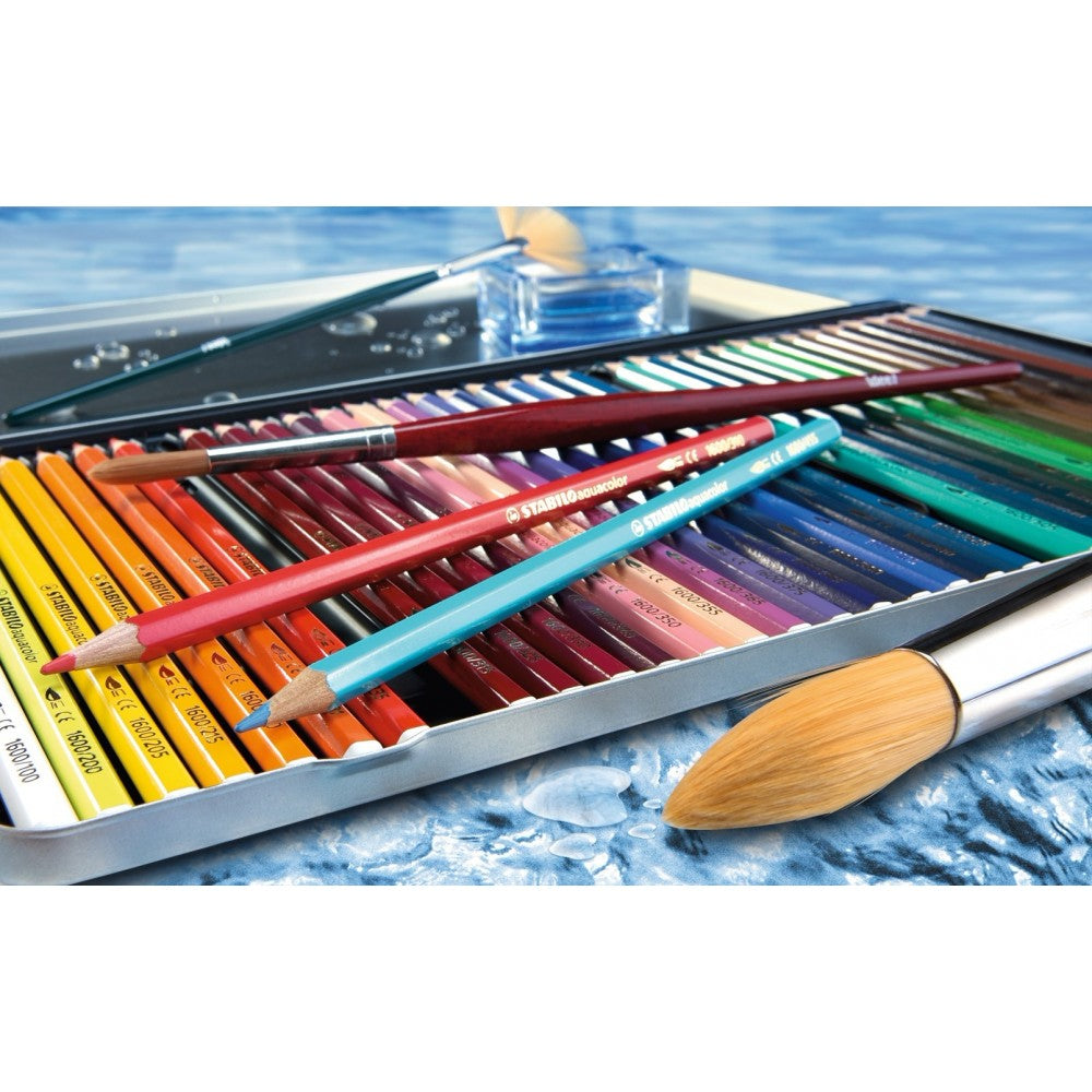 Stabilo Aquacolour - Watercolour Pencil - Metal Box - 36 Colours